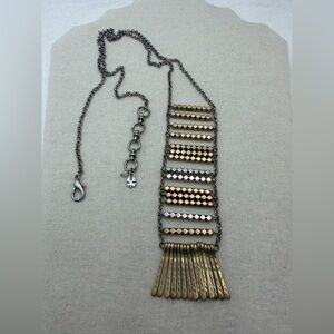 Lucky Brand Gold / Silver Hammered Long Necklace